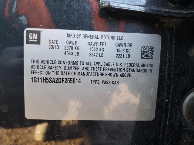 1G11H5SA2DF265014 - 2013 CHEVROLET MALIBU LTZ BLACK photo 12