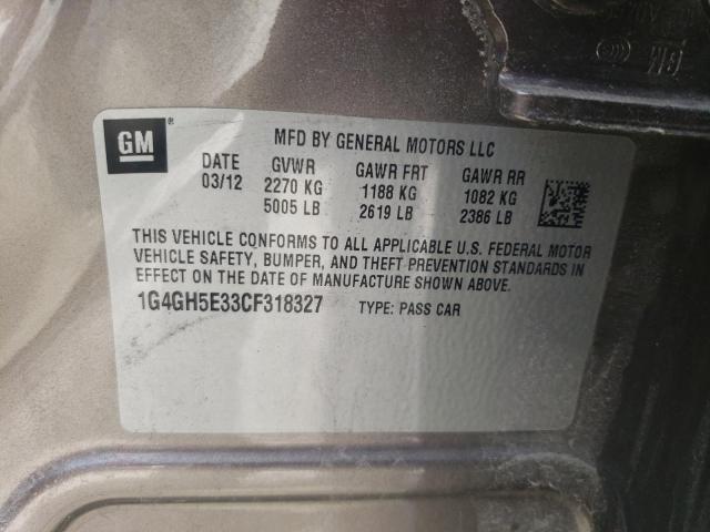 1G4GH5E33CF318327 - 2012 BUICK LACROSSE PREMIUM GRAY photo 12