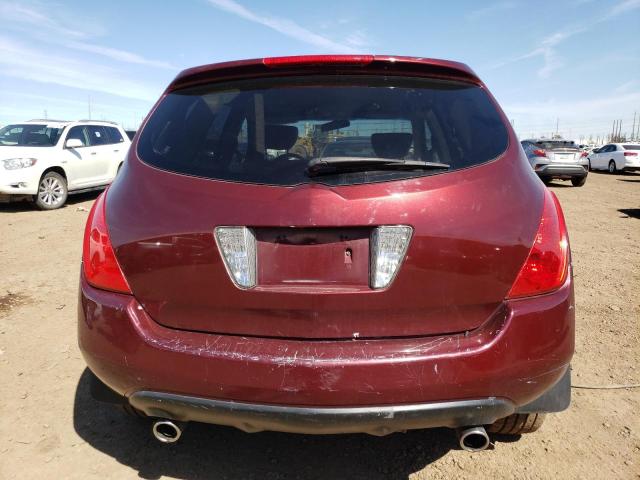 JN8AZ08T85W328218 - 2005 NISSAN MURANO SL MAROON photo 6