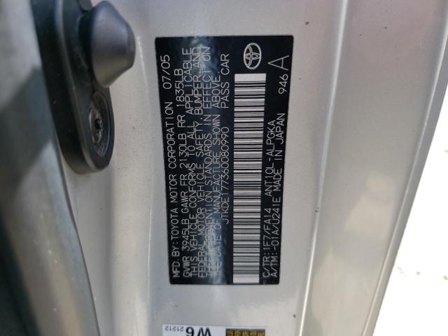 JTKDE177360080990 - 2006 TOYOTA SCION TC 银色 照片 12