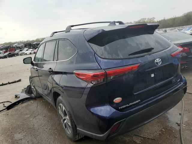 5TDGZRAH3MS059978 - 2021 TOYOTA HIGHLANDER XLE BLUE photo 2