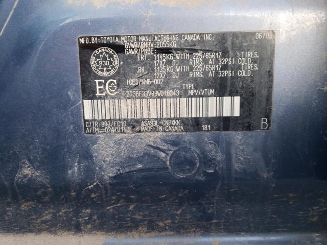 2T3BF33V89W016343 - 2009 TOYOTA RAV4 蓝色 照片 14