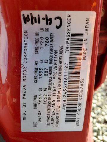 JM1BJ245321611127 - 2002 MAZDA PROTEGE PR5 红色 照片 12
