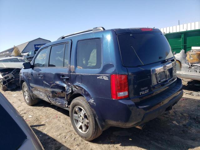 5FNYF48899B018823 - 2009 HONDA PILOT TOURING BLUE photo 2