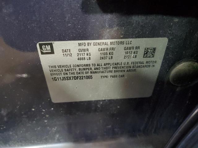 1G11J5SX7DF221065 - 2013 CHEVROLET MALIBU LTZ ლურჯი ფოტო 12