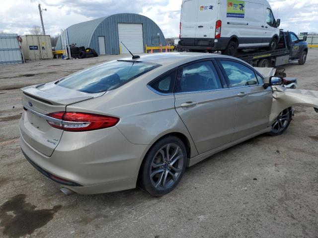 3FA6P0LU4HR324414 - 2017 FORD FUSION SE HYBRID GOLD photo 3