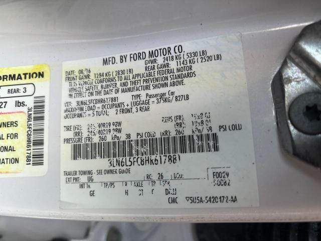 3LN6L5FC8HR617881 - 2017 LINCOLN MKZ RESERVE თეთრი ფოტო 10