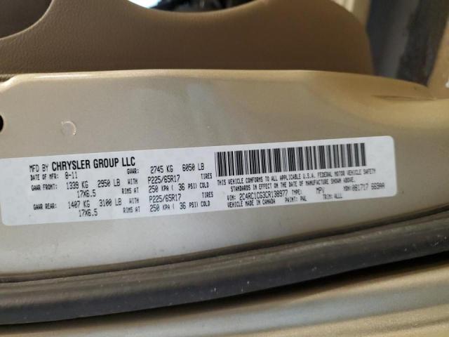 2C4RC1CG3CR138977 - 2012 CHRYSLER TOWN & COU TOURING L BEIGE photo 14