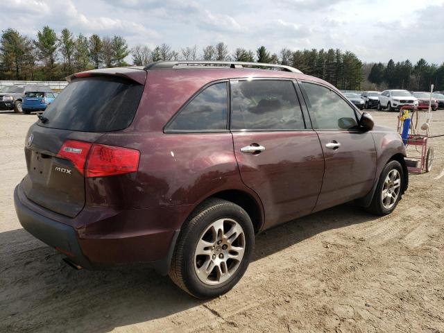 2HNYD28487H550203 - 2007 ACURA MDX TECHNOLOGY BURGUNDY photo 3