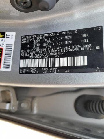 5TDGZRAH4MS035253 - 2021 TOYOTA HIGHLANDER XLE 银色 照片 13