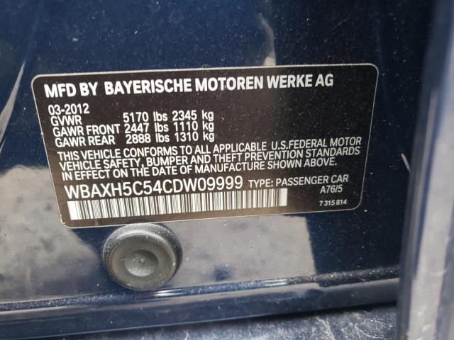 WBAXH5C54CDW09999 - 2012 BMW 528 XI BLUE photo 12