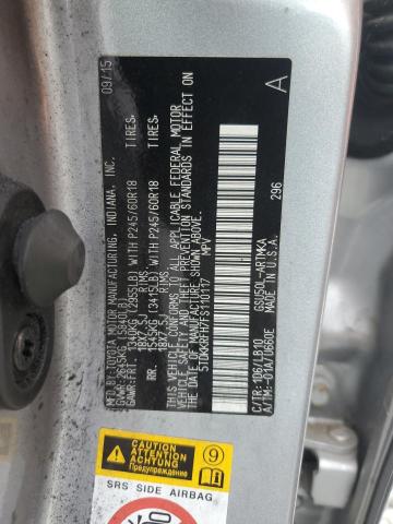 5TDKKRFH7FS110117 - 2015 TOYOTA HIGHLANDER XLE SILVER photo 13