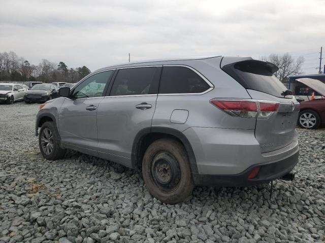 5TDKKRFH7FS110117 - 2015 TOYOTA HIGHLANDER XLE SILVER photo 2