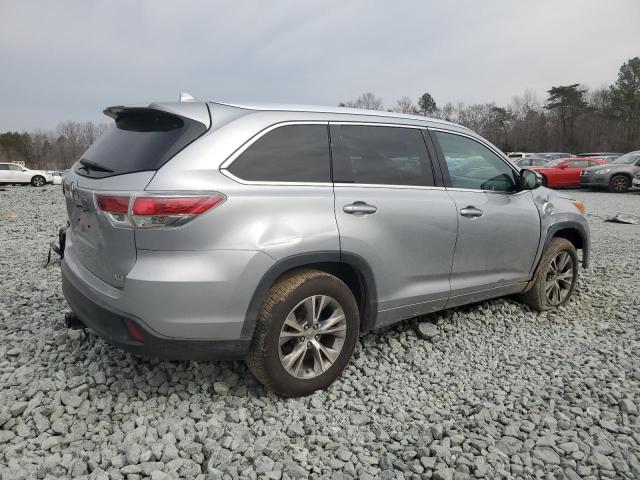 5TDKKRFH7FS110117 - 2015 TOYOTA HIGHLANDER XLE SILVER photo 3