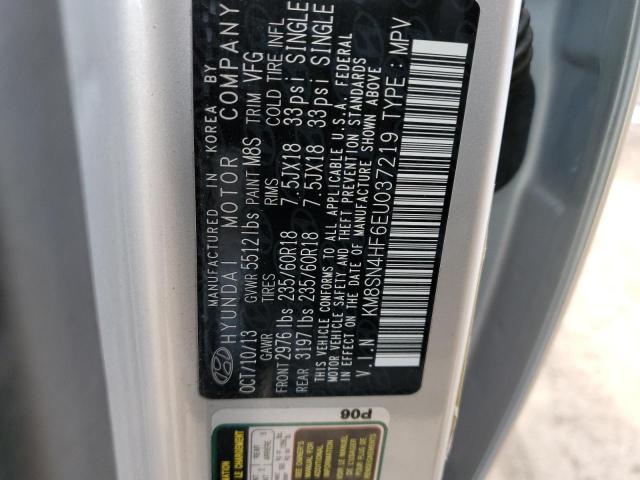 KM8SN4HF6EU037219 - 2014 HYUNDAI SANTA FE GLS SILVER photo 12