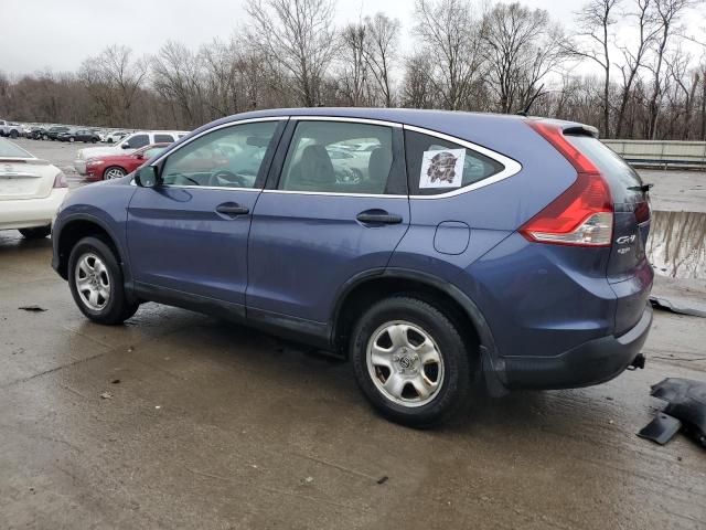 2HKRM4H34EH637520 - 2014 HONDA CR-V LX BLUE photo 2