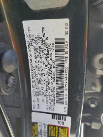 5TEJU4GN4AZ685087 - 2010 TOYOTA TACOMA DOUBLE CAB PRERUNNER BLACK photo 12