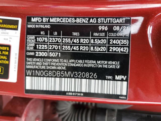 W1N0G8DB5MV320826 - 2021 MERCEDES-BENZ GLC 300 RED photo 13