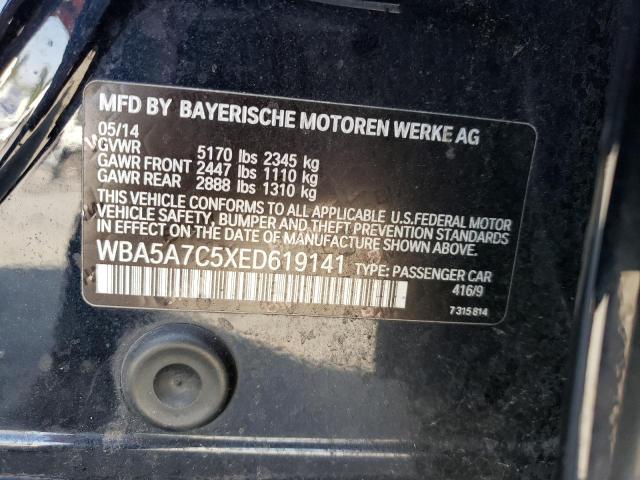 WBA5A7C5XED619141 - 2014 BMW 528 XI BLUE photo 12