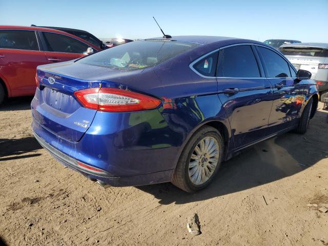 3FA6P0LUXDR352065 - 2013 FORD FUSION SE HYBRID BLUE photo 3