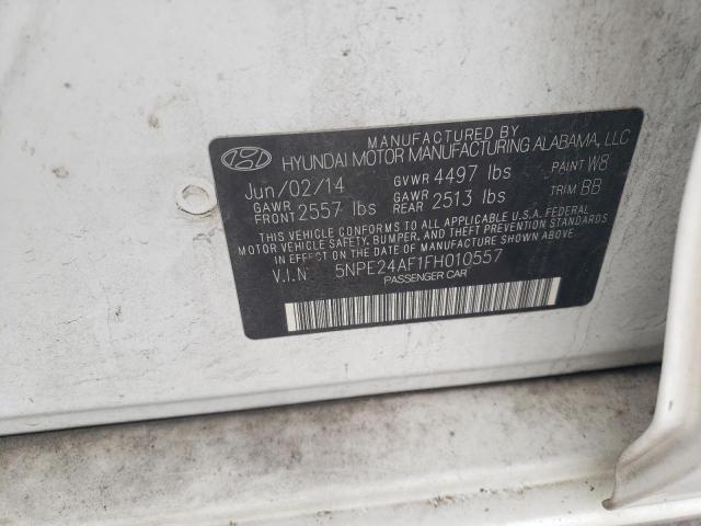 5NPE24AF1FH010557 - 2015 HYUNDAI SONATA SE WHITE photo 12