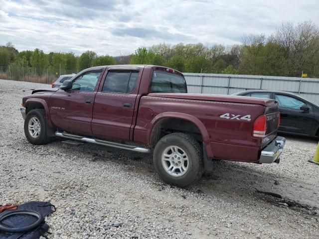 1B7HG48N12S616769 - 2002 DODGE DAKOTA QUAD SLT MAROON photo 2