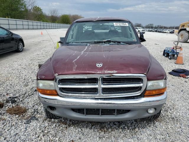 1B7HG48N12S616769 - 2002 DODGE DAKOTA QUAD SLT MAROON photo 5