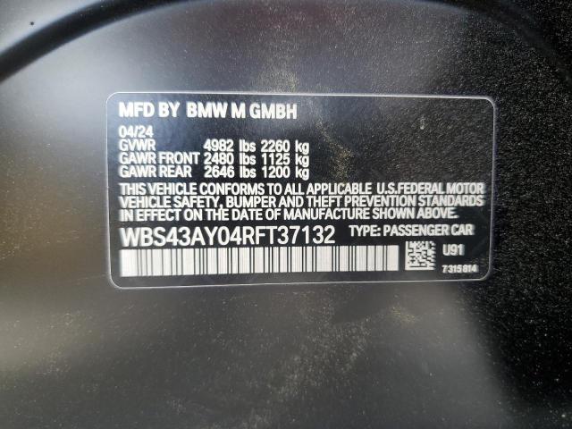 WBS43AY04RFT37132 - 2024 BMW M3 COMPETITION შავი ფოტო 12