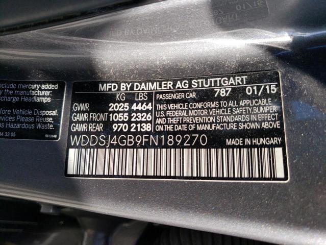 WDDSJ4GB9FN189270 - 2015 MERCEDES-BENZ CLA 250 4MATIC GRAY photo 12