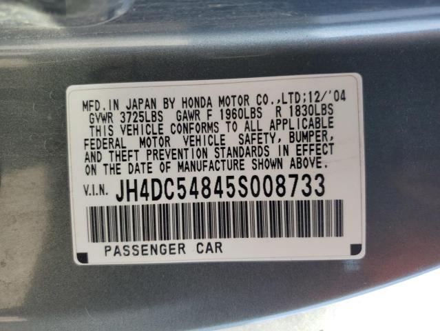 JH4DC54845S008733 - 2005 ACURA RSX GRAY photo 13