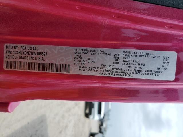 1C4HJXDN7NW106397 - 2022 JEEP WRANGLER U SPORT Рожевий фото 12