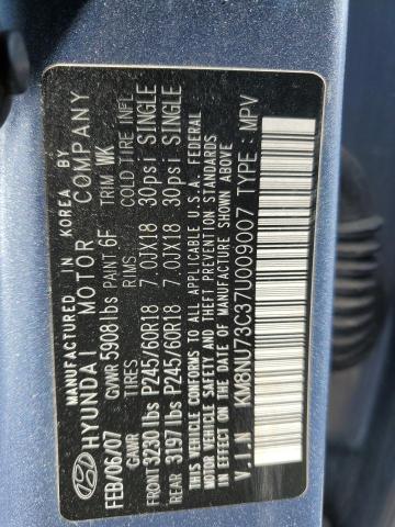 KM8NU73C37U009007 - 2007 HYUNDAI VERACRUZ GLS BLUE photo 12