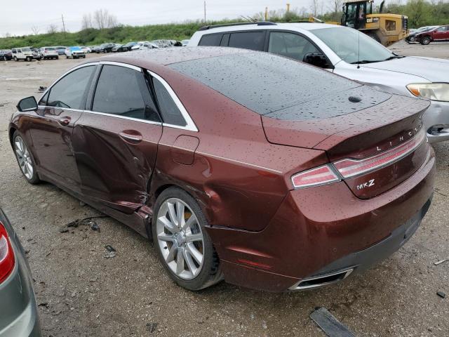 3LN6L2LUXGR616693 - 2016 LINCOLN MKZ HYBRID RED photo 2