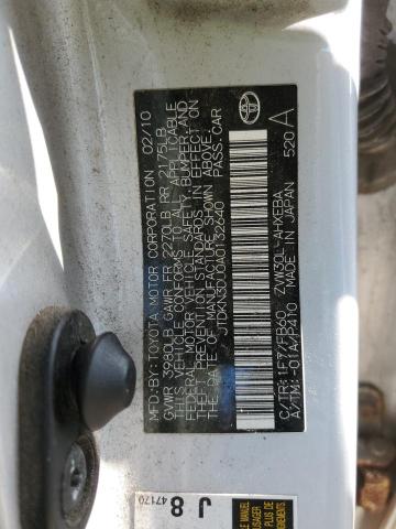 JTDKN3DU0A0132640 - 2010 TOYOTA PRIUS SILVER photo 12