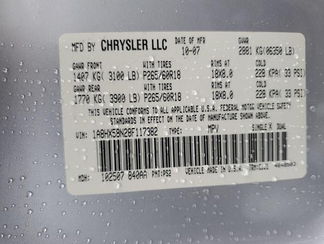 1A8HX58N28F117382 - 2008 CHRYSLER ASPEN LIMITED 银色 照片 13