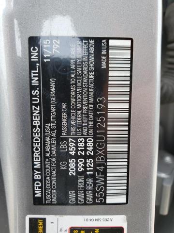 55SWF4JBXGU125193 - 2016 MERCEDES-BENZ C 300 SILVER photo 12