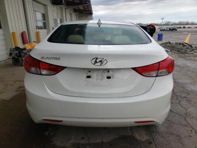 5NPDH4AE8DH367023 - 2013 HYUNDAI ELANTRA GLS WHITE photo 6