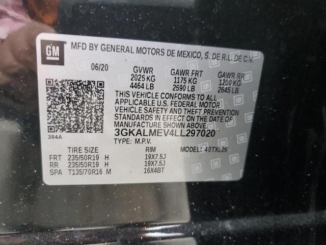 3GKALMEV4LL297020 - 2020 GMC TERRAIN SLE BLACK photo 12