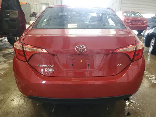 2T1BURHE3HC898676 - 2017 TOYOTA COROLLA L RED photo 6