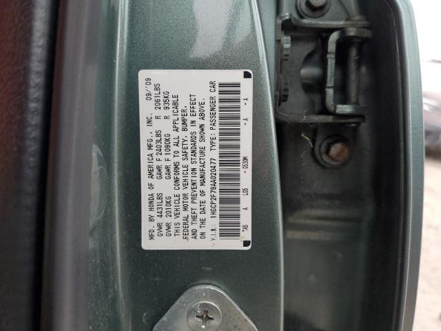 1HGCP2F79AA020477 - 2010 HONDA ACCORD EX GREEN photo 12