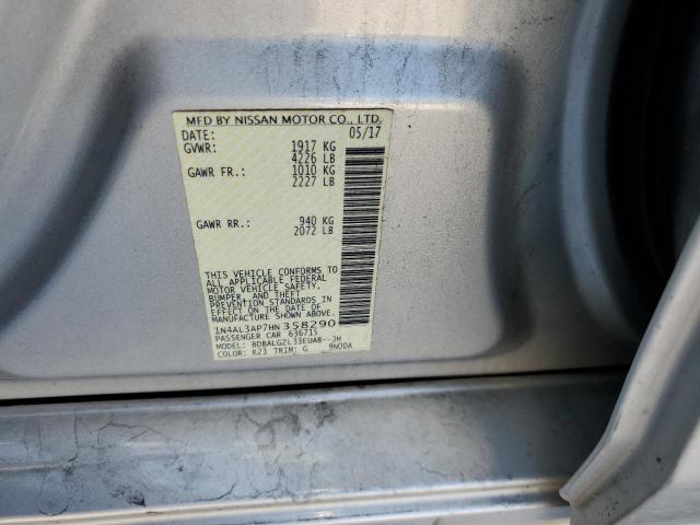 1N4AL3AP7HN358290 - 2017 NISSAN ALTIMA 2.5 SILVER photo 12