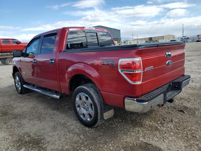 1FTFW1ET8CKD40765 - 2012 FORD F150 SUPERCREW RED photo 2