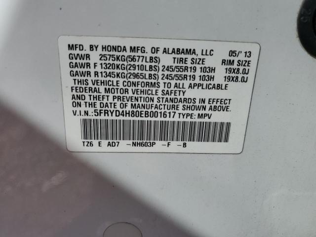 5FRYD4H80EB001617 - 2014 ACURA MDX ADVANCE WHITE photo 14