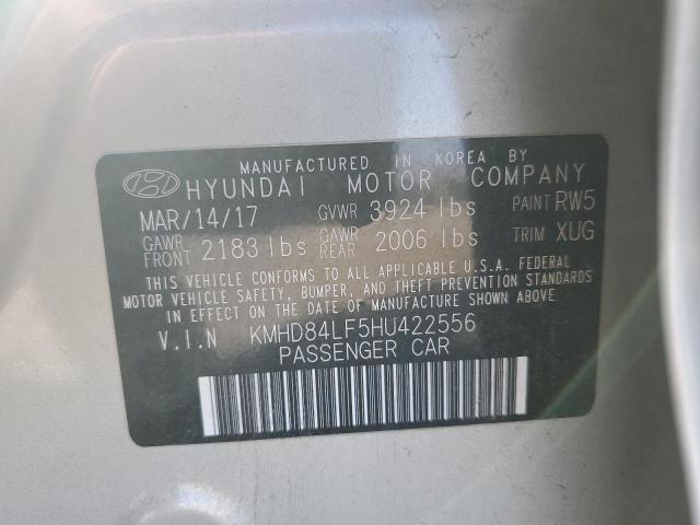 KMHD84LF5HU422556 - 2017 HYUNDAI ELANTRA SE SILVER photo 12