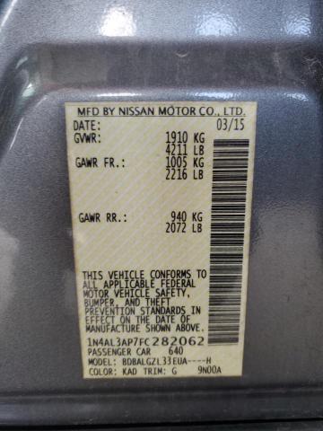 1N4AL3AP7FC282062 - 2015 NISSAN ALTIMA 2.5 GRAY photo 12