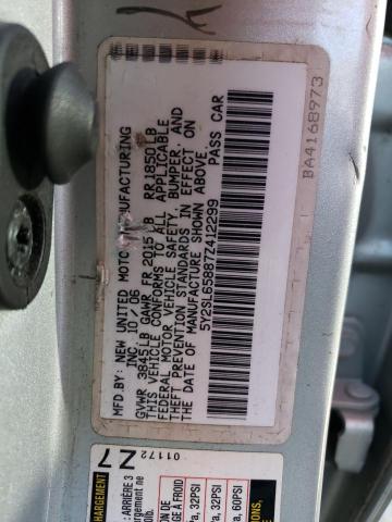 5Y2SL65887Z412299 - 2007 PONTIAC VIBE SILVER photo 12