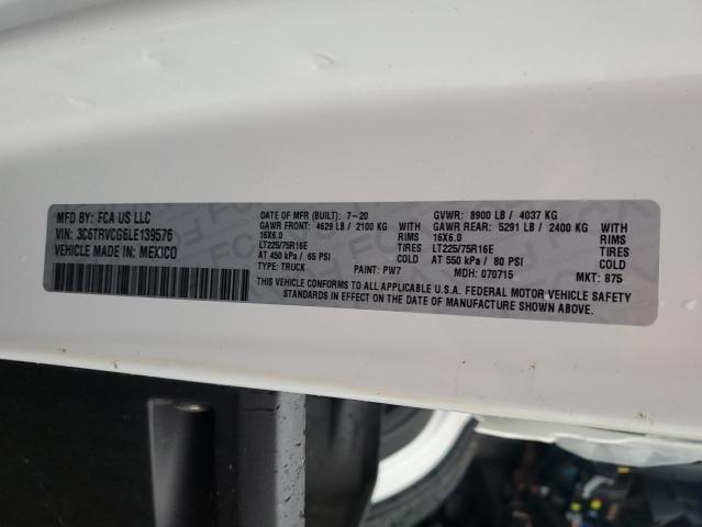 3C6TRVCG6LE139576 - 2020 RAM PROMASTER 2500 HIGH Ақ фото 13