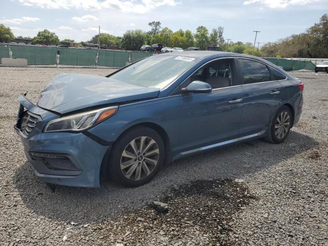 5NPE34AF7FH103659 - 2015 HYUNDAI SONATA SPORT BLUE photo 1