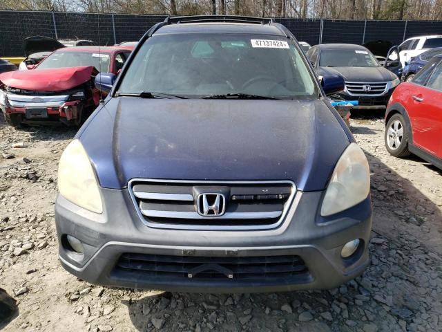 SHSRD78875U325115 - 2005 HONDA CR-V EX BLUE photo 5