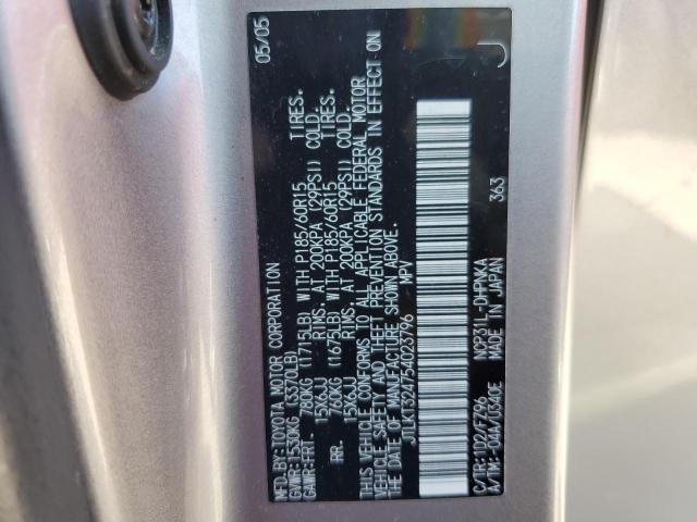 JTLKT324754023796 - 2005 TOYOTA SCION XB SILVER photo 10